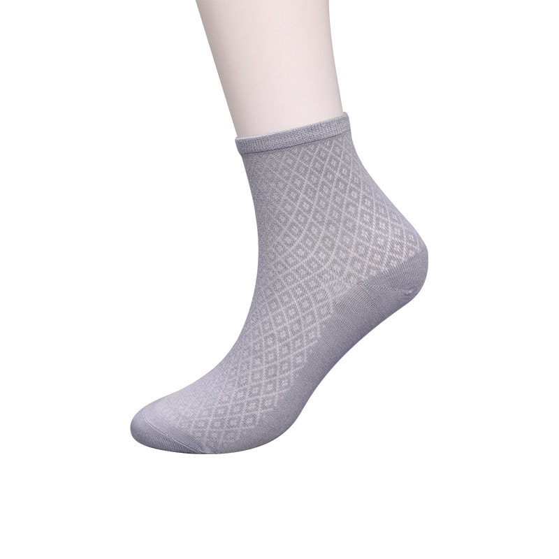 Mála níolón snáithín bambú bog, stocaí mná ócáideacha beaga diamanta, stocaí ban lámh-fuaite WSD1689