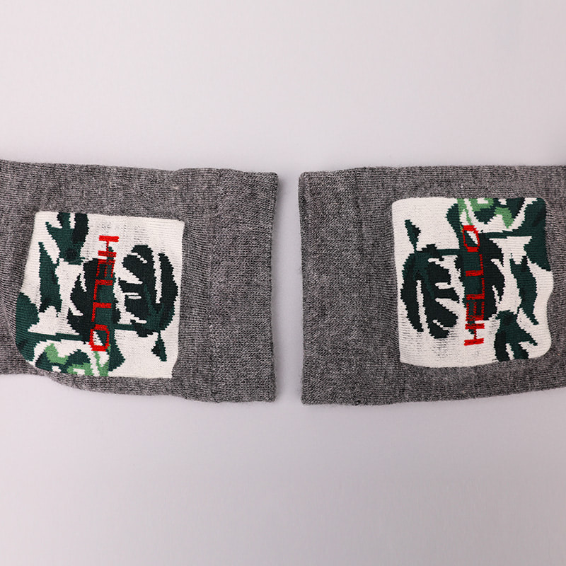 Níolón síoda sníofa bog bréige spandex 3D clóite jacquard fuaite de láimh stocaí fir an fhómhair agus an gheimhridh WSD2850
