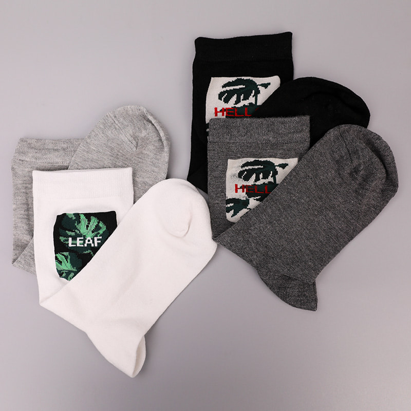 Níolón síoda sníofa bog bréige spandex 3D clóite jacquard fuaite de láimh stocaí fir an fhómhair agus an gheimhridh WSD2850