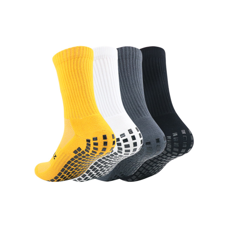 Lógó an Chustaim Silicone Anti Slip Football Football Premium Crew Custom Grip Socks