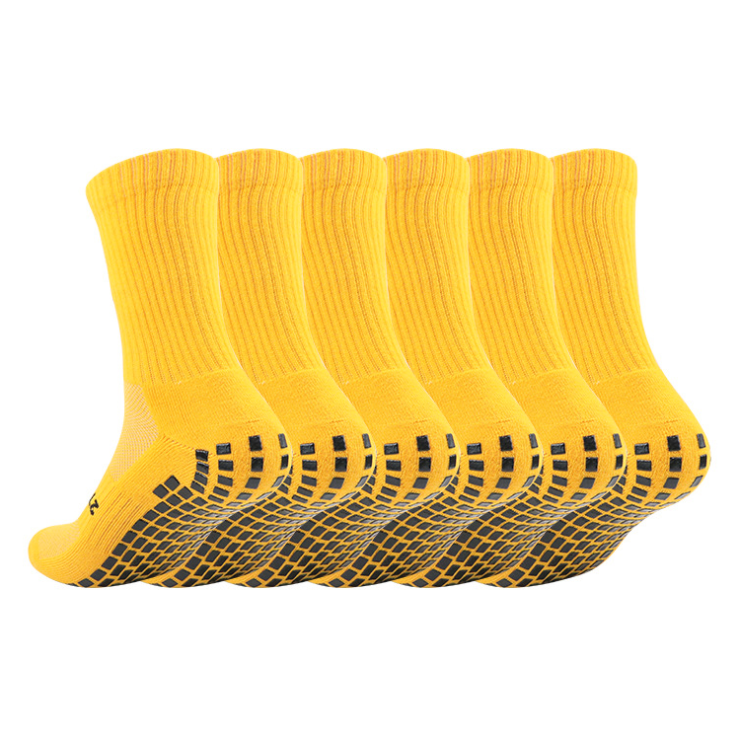 Lógó an Chustaim Silicone Anti Slip Football Football Premium Crew Custom Grip Socks