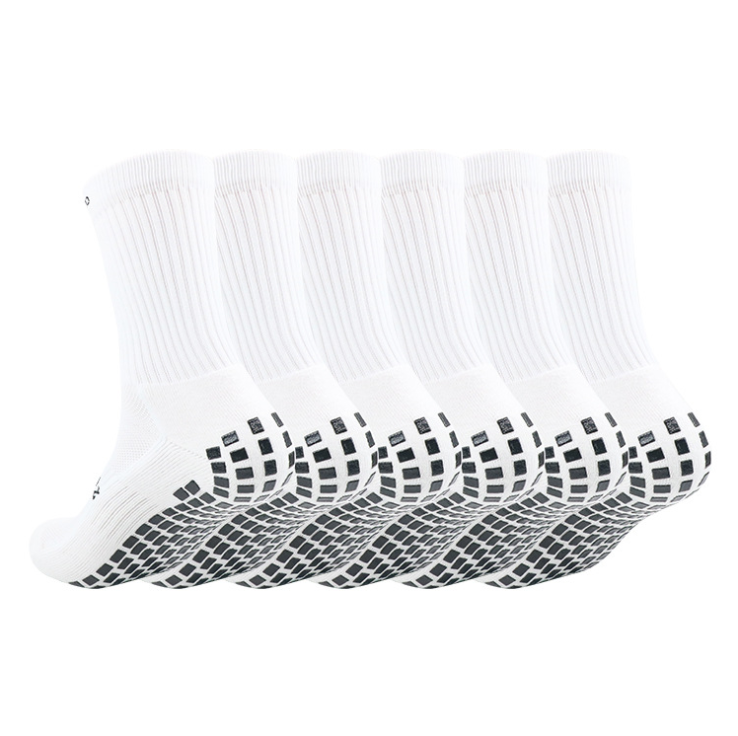 Lógó an Chustaim Silicone Anti Slip Football Football Premium Crew Custom Grip Socks