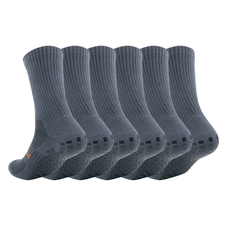 Lógó an Chustaim Silicone Anti Slip Football Football Premium Crew Custom Grip Socks