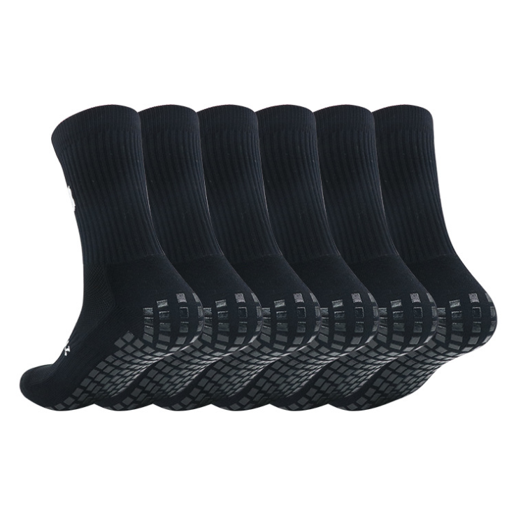 Lógó an Chustaim Silicone Anti Slip Football Football Premium Crew Custom Grip Socks