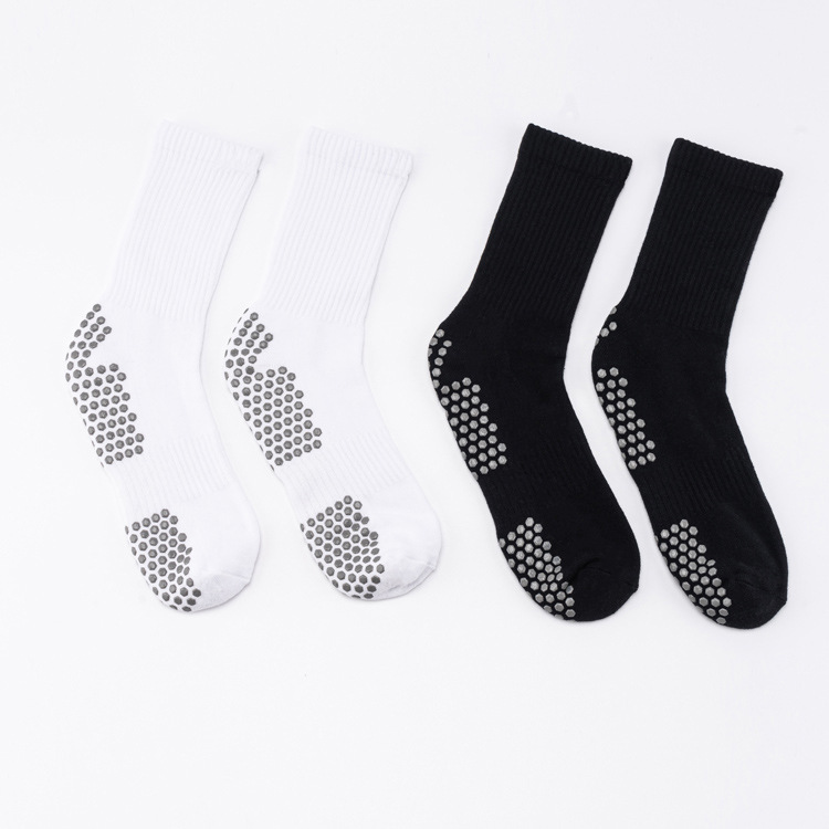 Lógó an Chustaim Grip Sock Anti Duillín Cadás Silicone Terry Sport Socks Football For Men